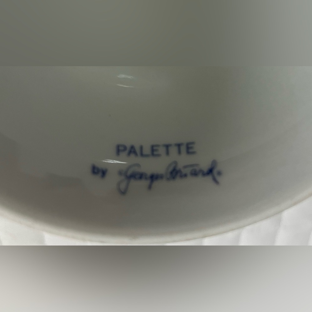 Georges Briard “Palette” multi-colored stripes with tulip patterns cake stand - Picture 8 of 8